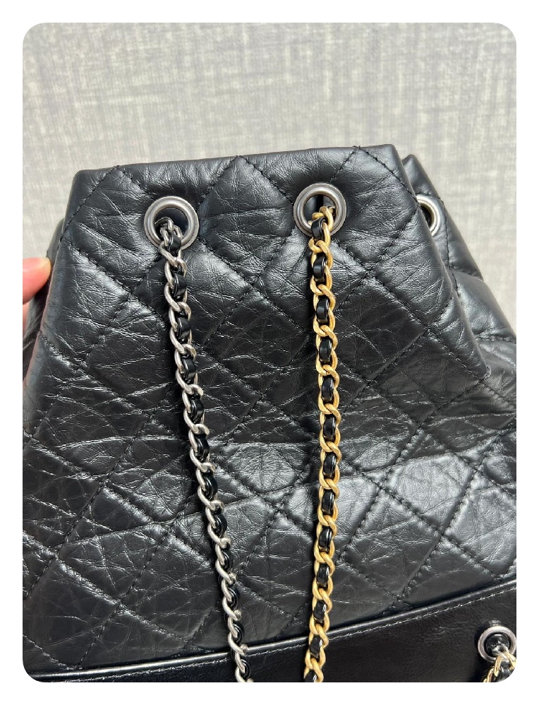 샤넬 가브리엘 카프스킨 블랙 빈티지 실버