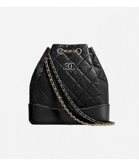 샤넬 가브리엘 카프스킨 블랙 빈티지 실버