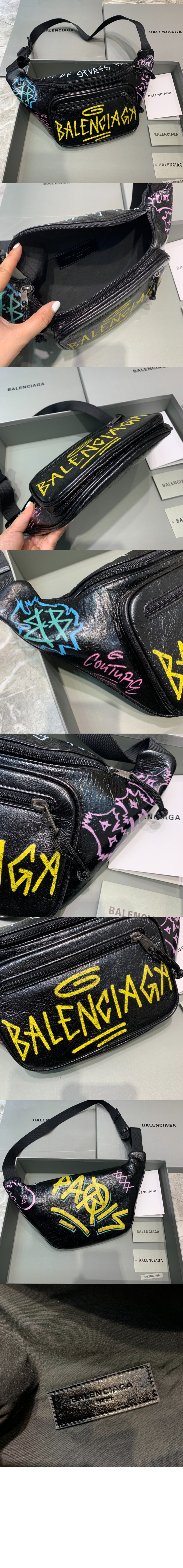 발렌시아가 그래피티 프린트 힙색 529550