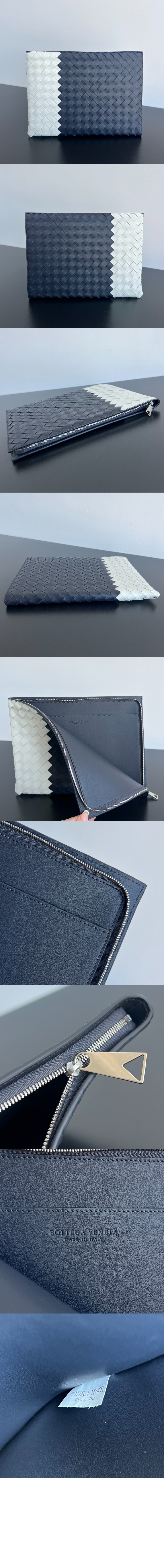 보테가베네타 인트레치아토 하프 지퍼 파우치 607479
