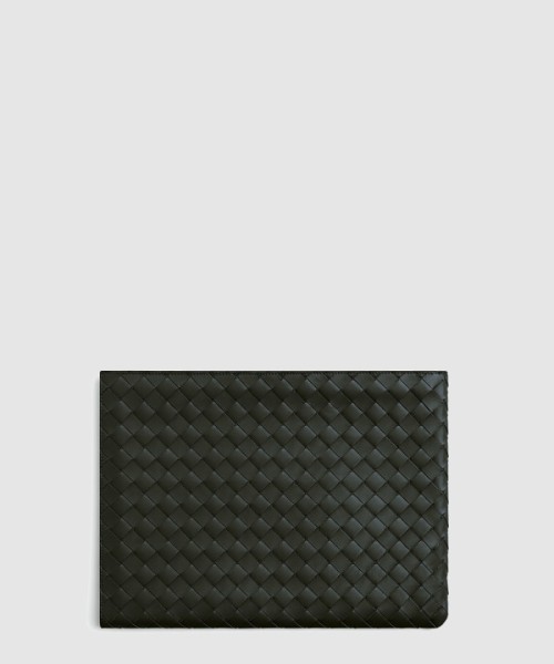 보테가베네타 인트레치아토 하프 지퍼 파우치 607479