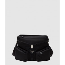 프라다 리나일론 및 가죽 숄더백 2VD062