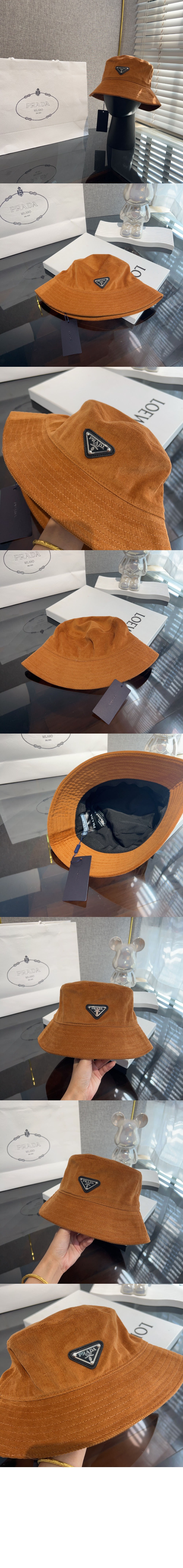 프라다 코듀로이 버킷햇 2HC137