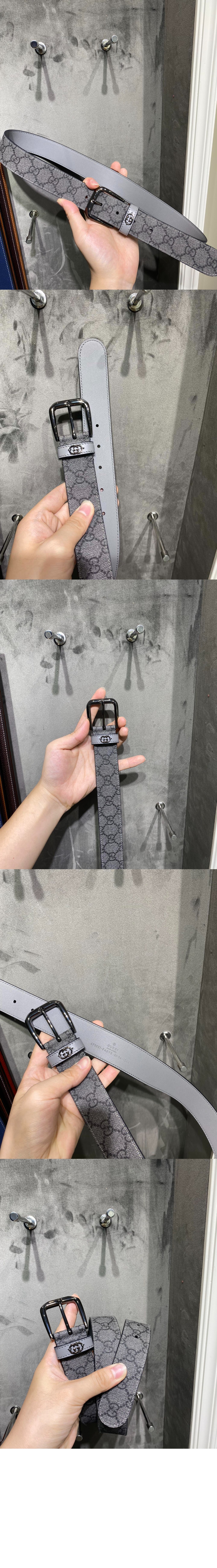 구찌 인터로킹 G 디테일 벨트 673921