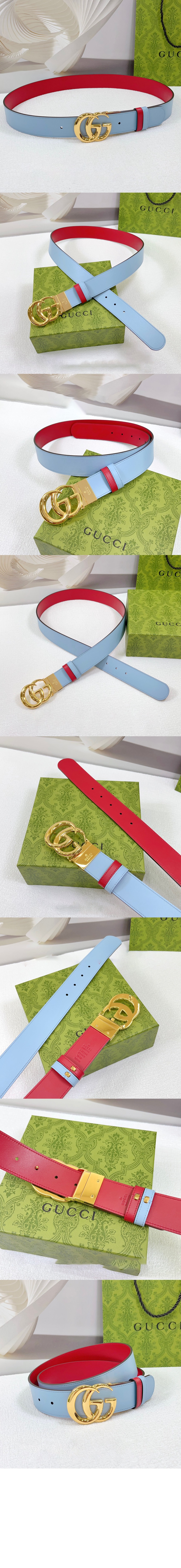 구찌 GG 마몽 리버서블 와이드 벨트 659416