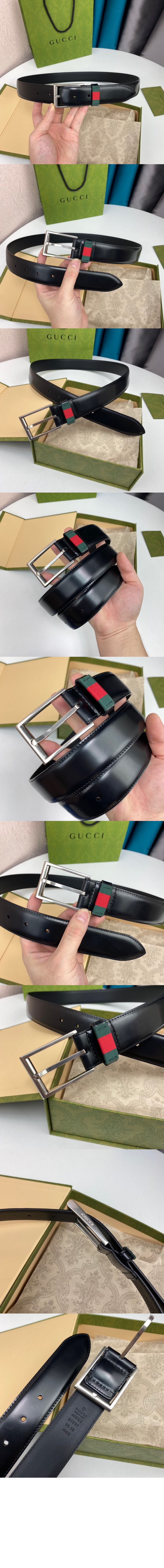 구찌 디테일의 레더 벨트 495125