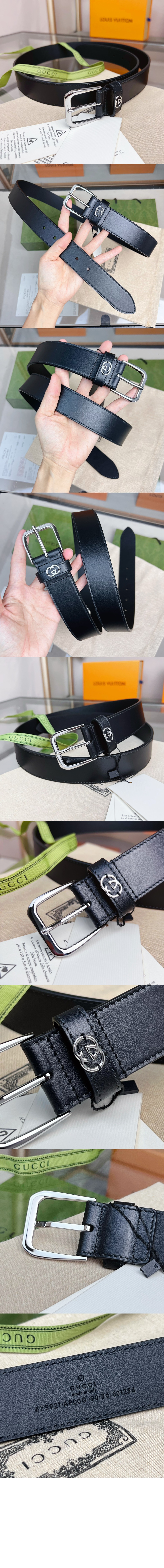 구찌 스퀘어 버클 인터로킹 G 벨트 673921