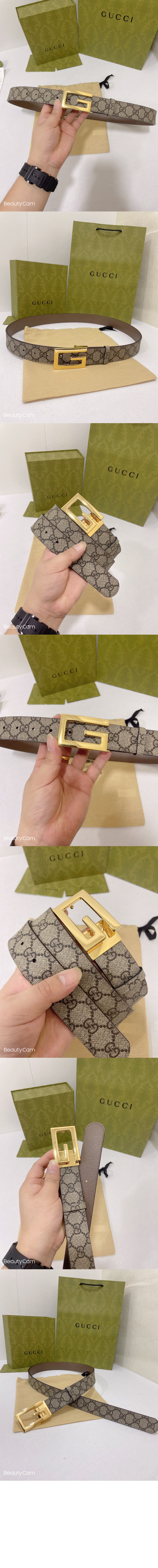 구찌 스퀘어 G 버클 리버 벨트 626974