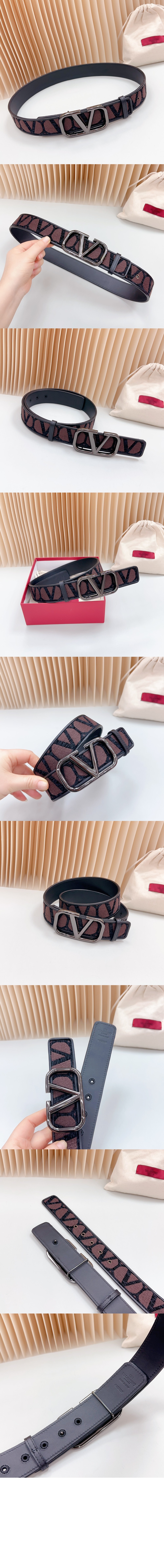 발렌티노 V 로고 벨트