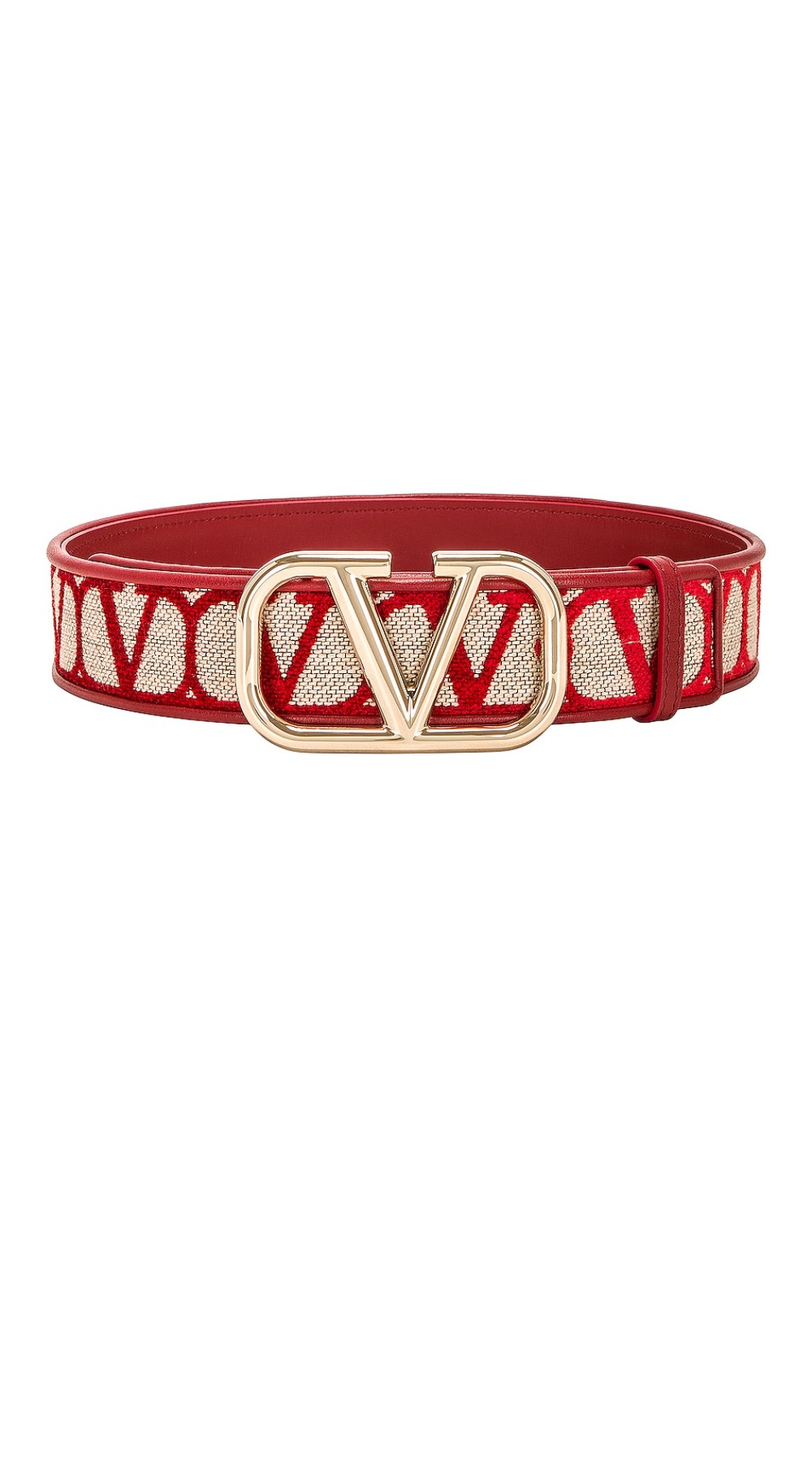 발렌티노 V 로고 벨트