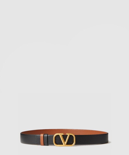 발렌티노 엘크프린팅 송아지 가죽 양면벨트