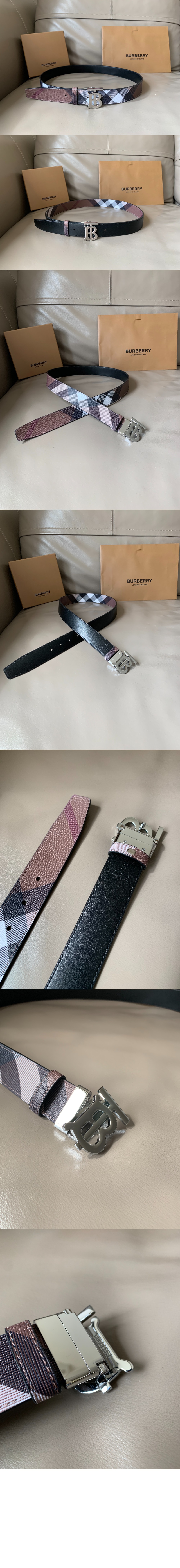 버버리 양면 로고 벨트 80493751