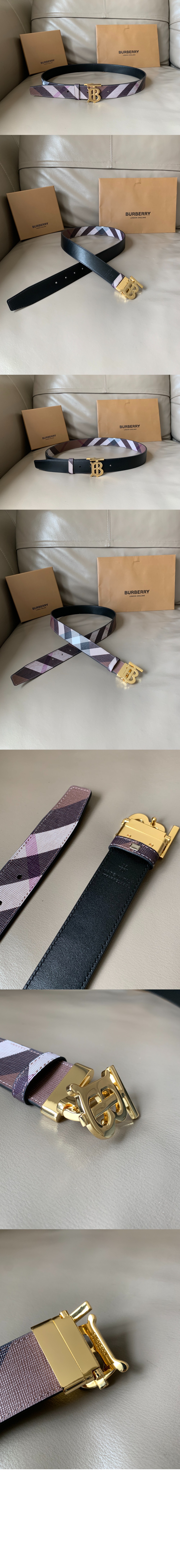 버버리 양면 로고 벨트 80493751