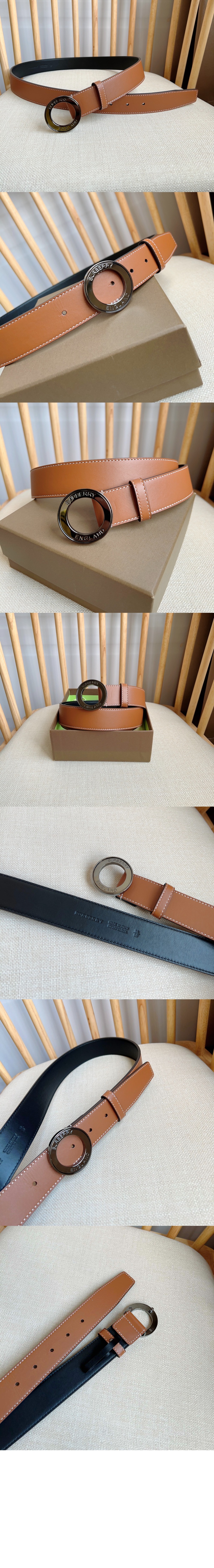 버버리 로고 스냅 가죽 벨트 80493801