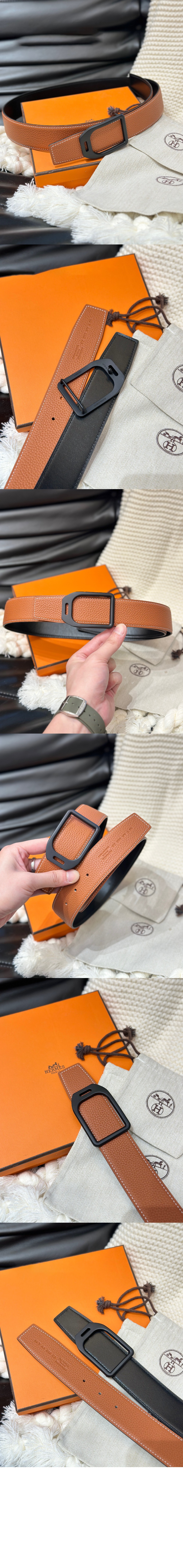 에르메스 벨트 버클 리버서블 가죽 스트랩