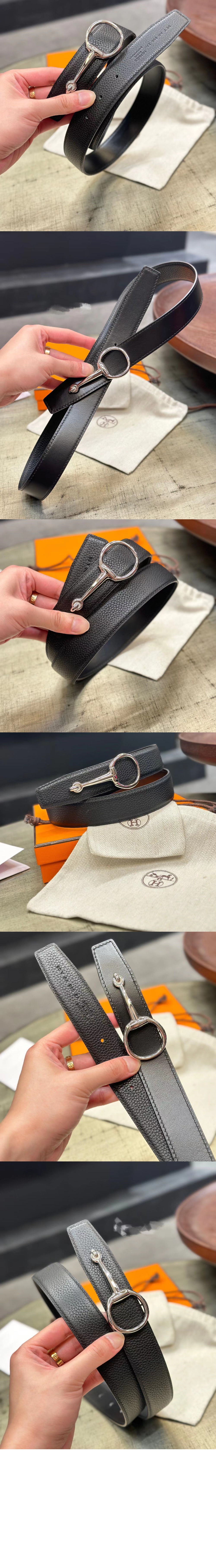 에르메스 라이더 버클 양면 가죽 벨트