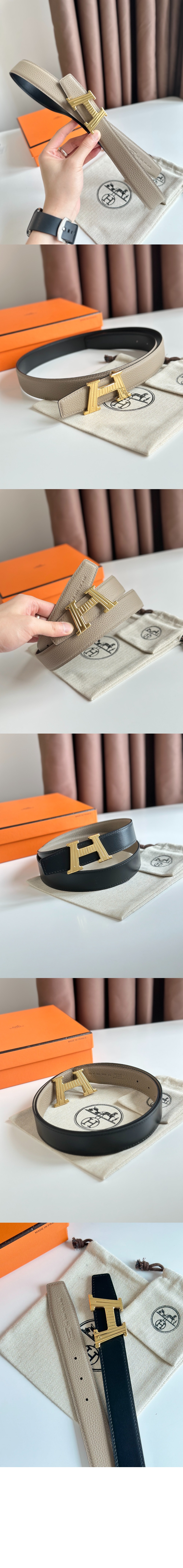 에르메스 양면 가죽 벨트