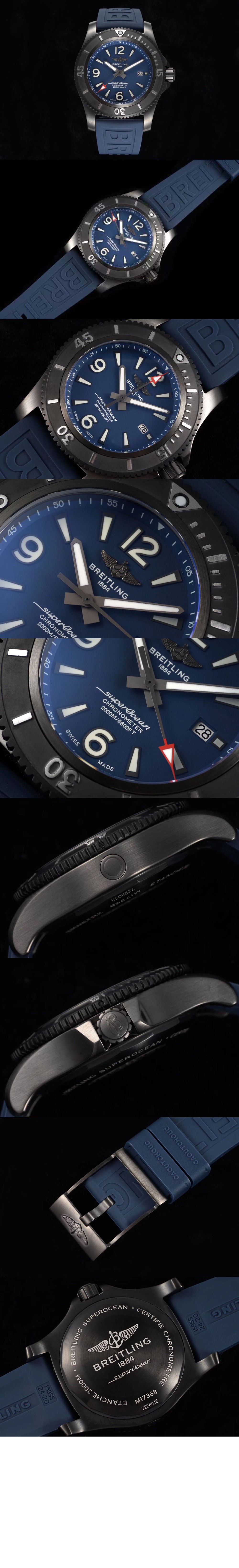 브라이틀링 슈퍼오션 오토매틱 46 블랙 스틸 M17368D7