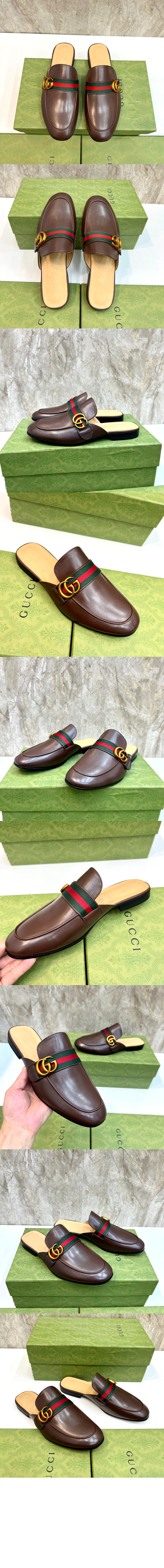 구찌 GG 웹 디테일 가죽 로퍼 469891