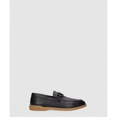 발렌티노 로고 가죽 로퍼