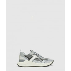 버버리 로고 프린트 레더 스웨이드 메시 스니커즈 80613541