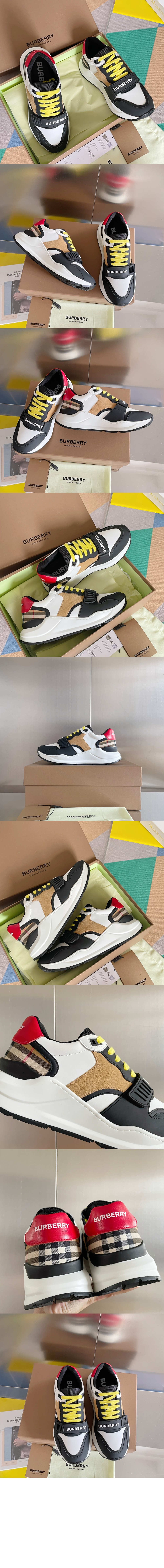 버버리 빈티지 체크 스웨이드 레더 스니커즈 80285801