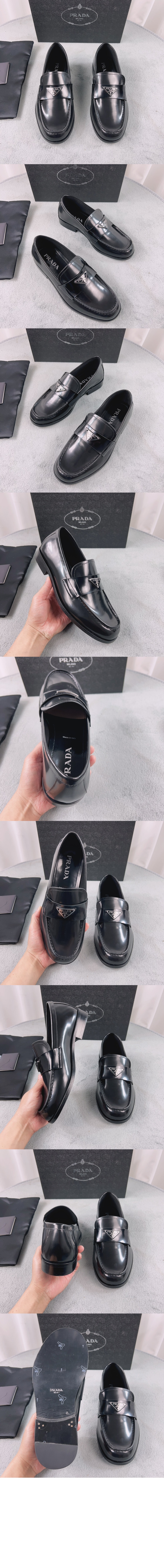 프라다 브러쉬드 가죽 로퍼 2DG149