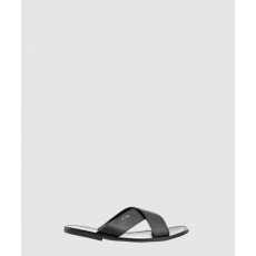 프라다 로고 레더 슬리퍼 2X2833