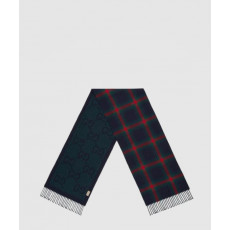 구찌 GG 스코틀랜드 체크 울 스카프 715385
