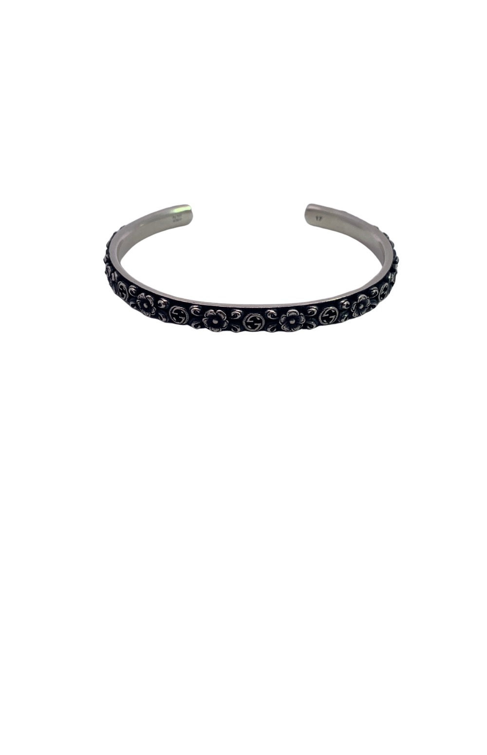 구찌 디테일의 실버 팔찌 728275