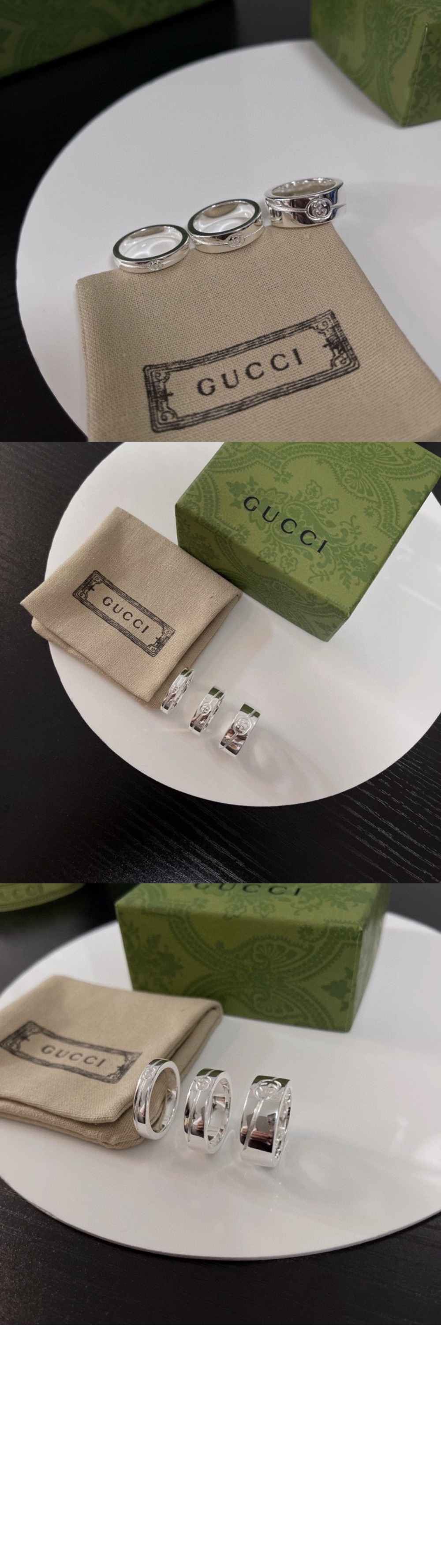 구찌 다이애그널 인터로킹 G 씬 반지 774049