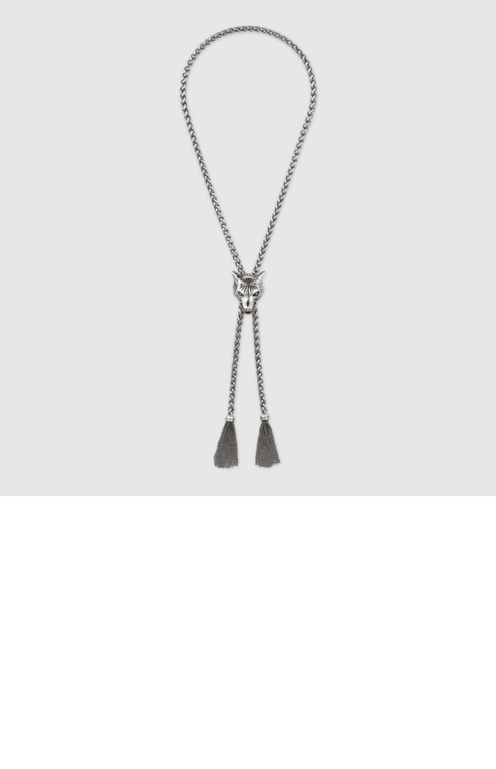 구찌 울프 헤드 실버 목걸이 512014