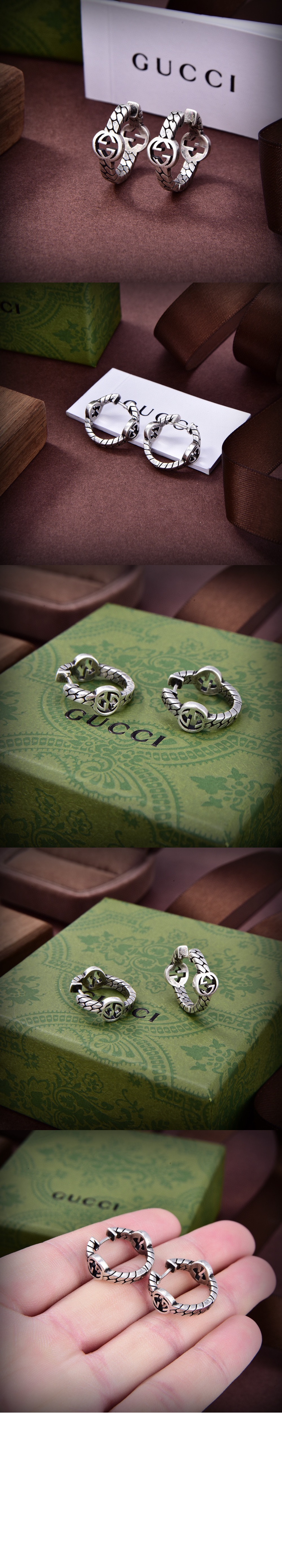 구찌 인터로킹 G 후프 귀걸이 675122