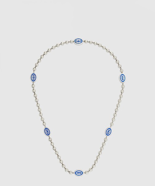 구찌 인터로킹 G 볼 체인 목걸이 753448