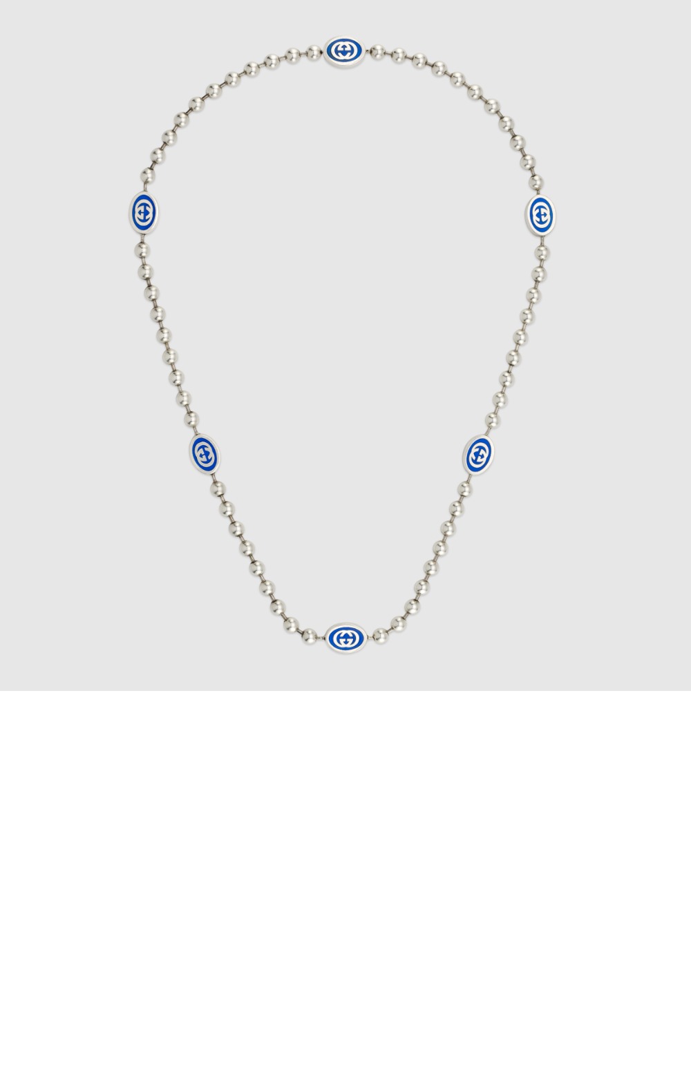 구찌 인터로킹 G 볼 체인 목걸이 753448