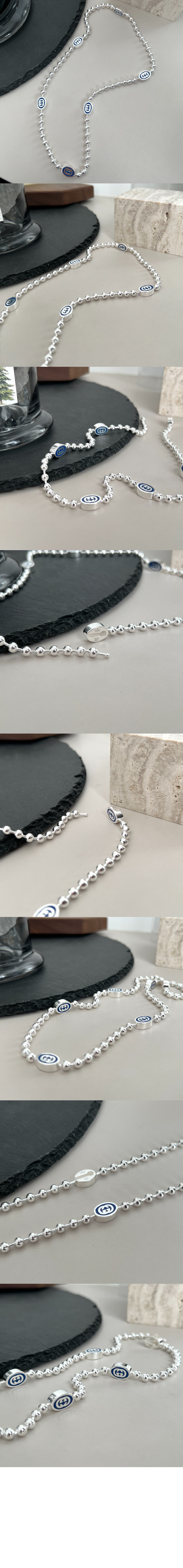 구찌 인터로킹 G 볼 체인 목걸이 753448