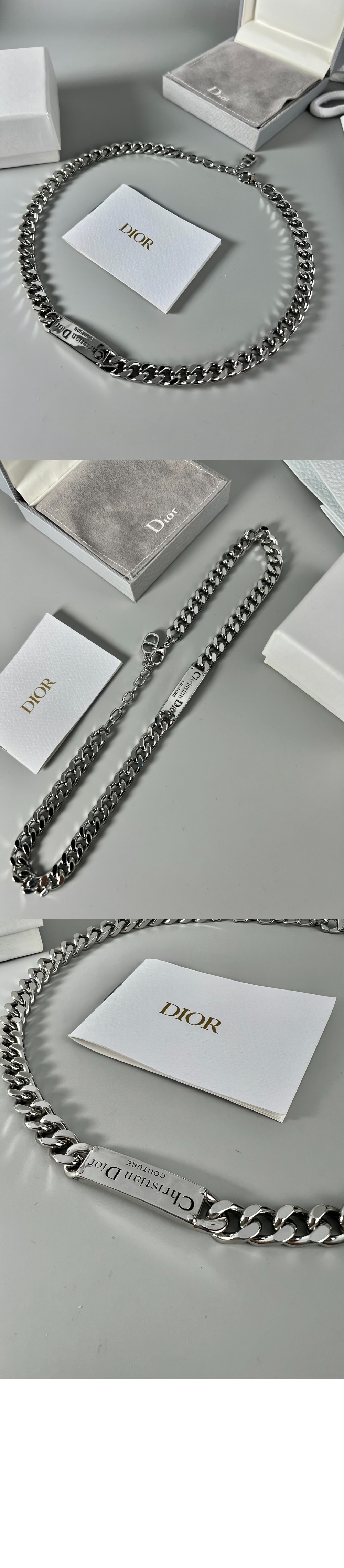 디올 Christian Dior Couture 체인 링크 목걸이 N1971