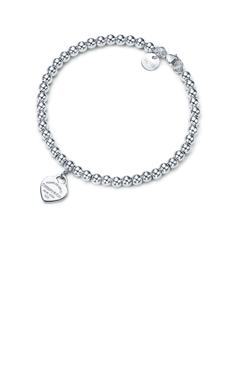 티파니앤코 하트 태그 비드 팔찌
