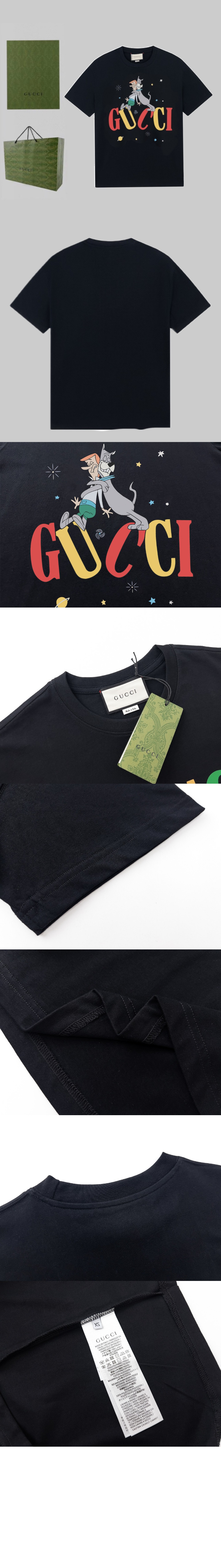 구찌 프린트 면 티셔츠