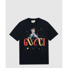 구찌 프린트 면 티셔츠