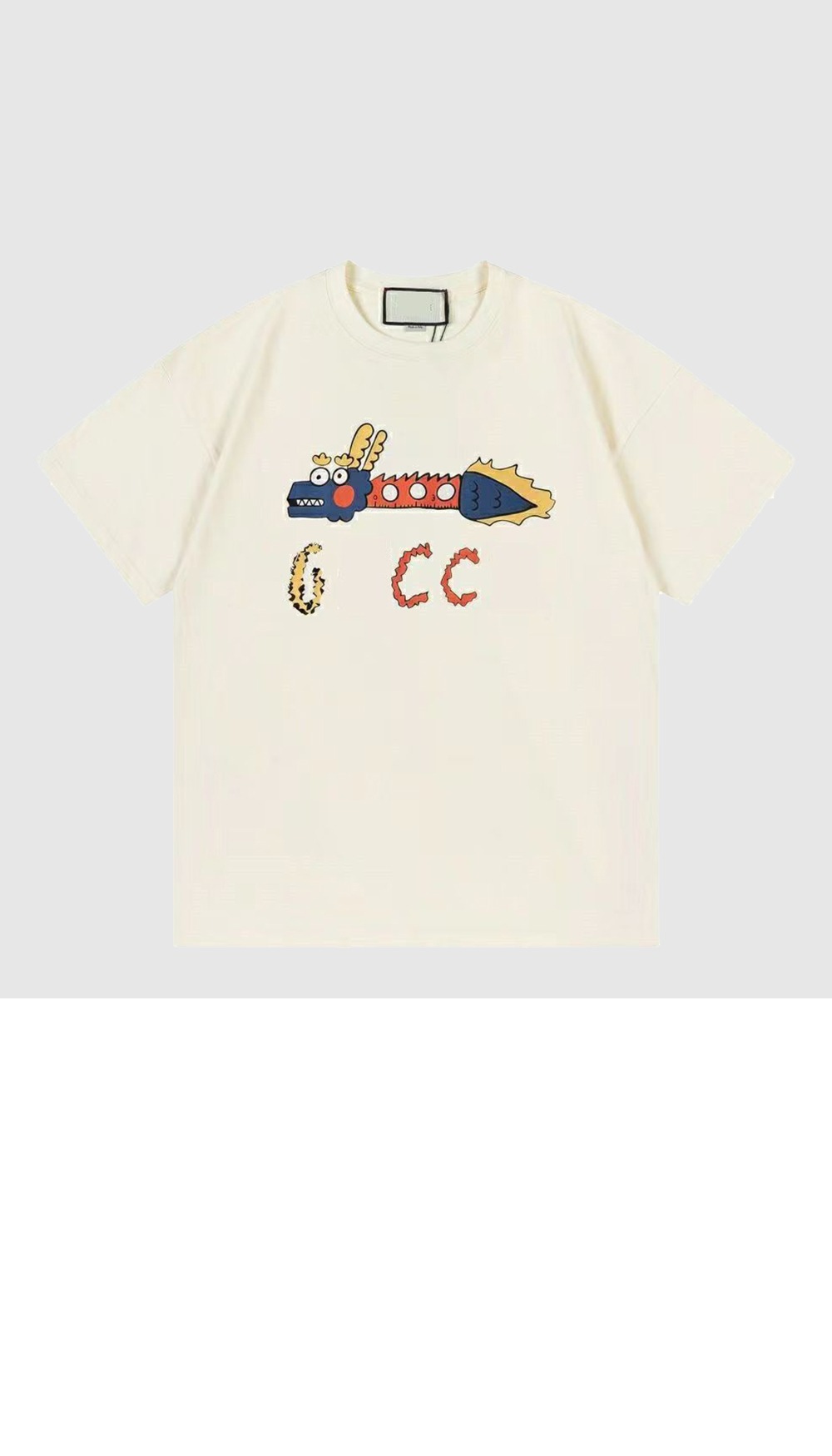 구찌 프린트 면 티셔츠