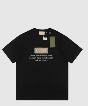 구찌 프린트 면 티셔츠