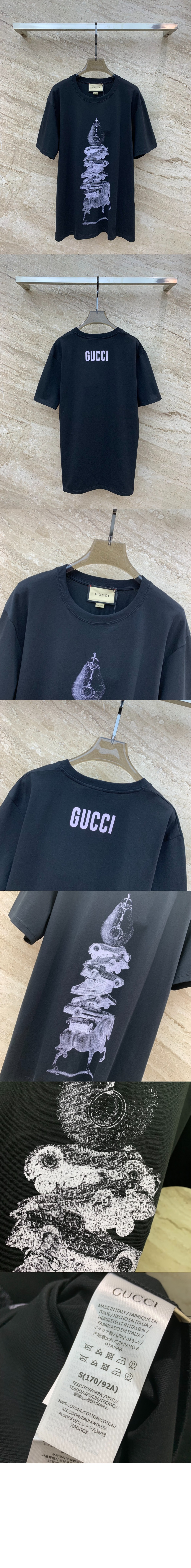 구찌 프린트 면 티셔츠