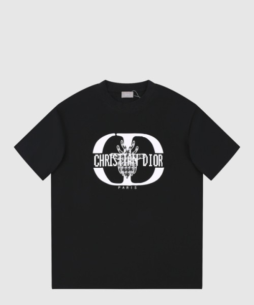 디올 로고 프린트 반팔