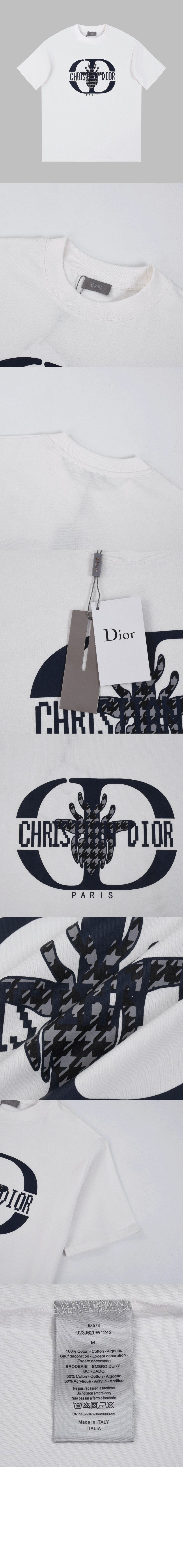 디올 로고 프린트 반팔