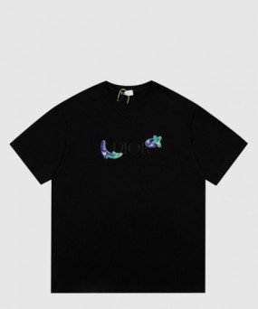 디올 로고 프린트 반팔