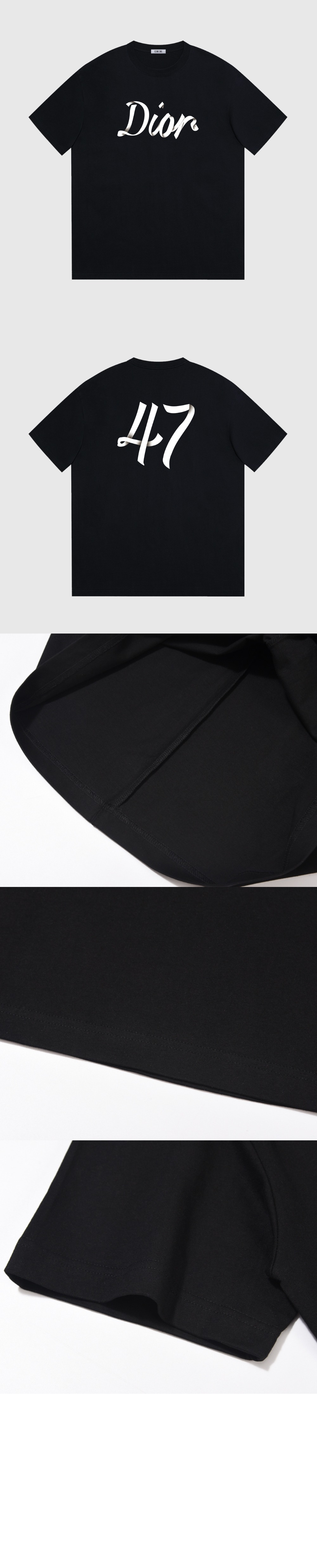 디올 로고 프린트 반팔