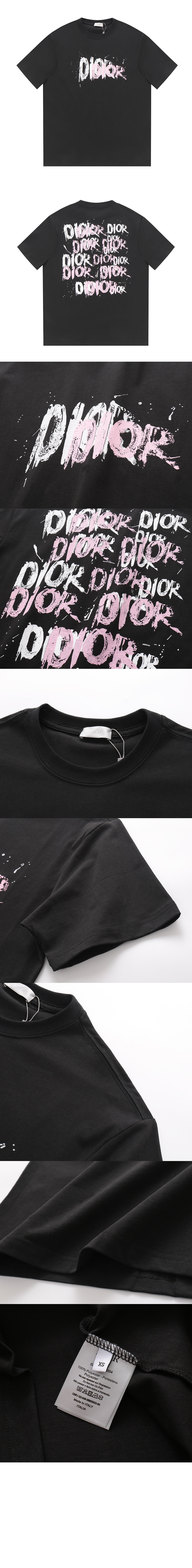 디올 로고 프린트 반팔