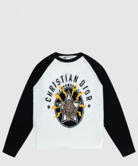 디올 긴팔 프린트 톱