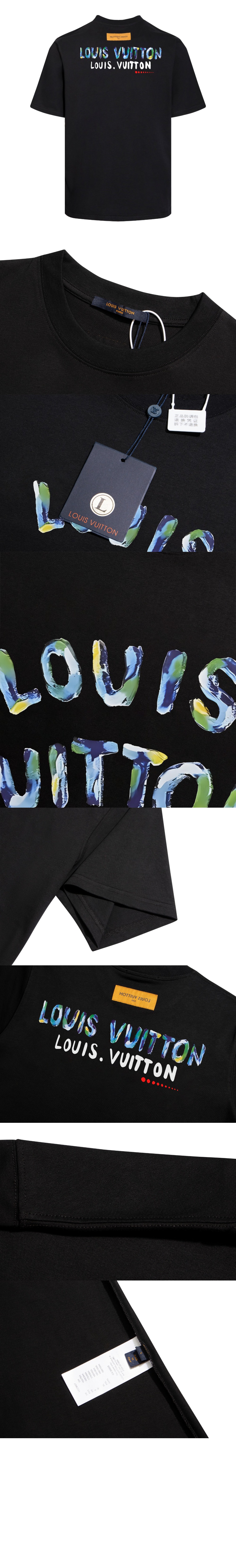 루이비통 로고 프린트 반팔